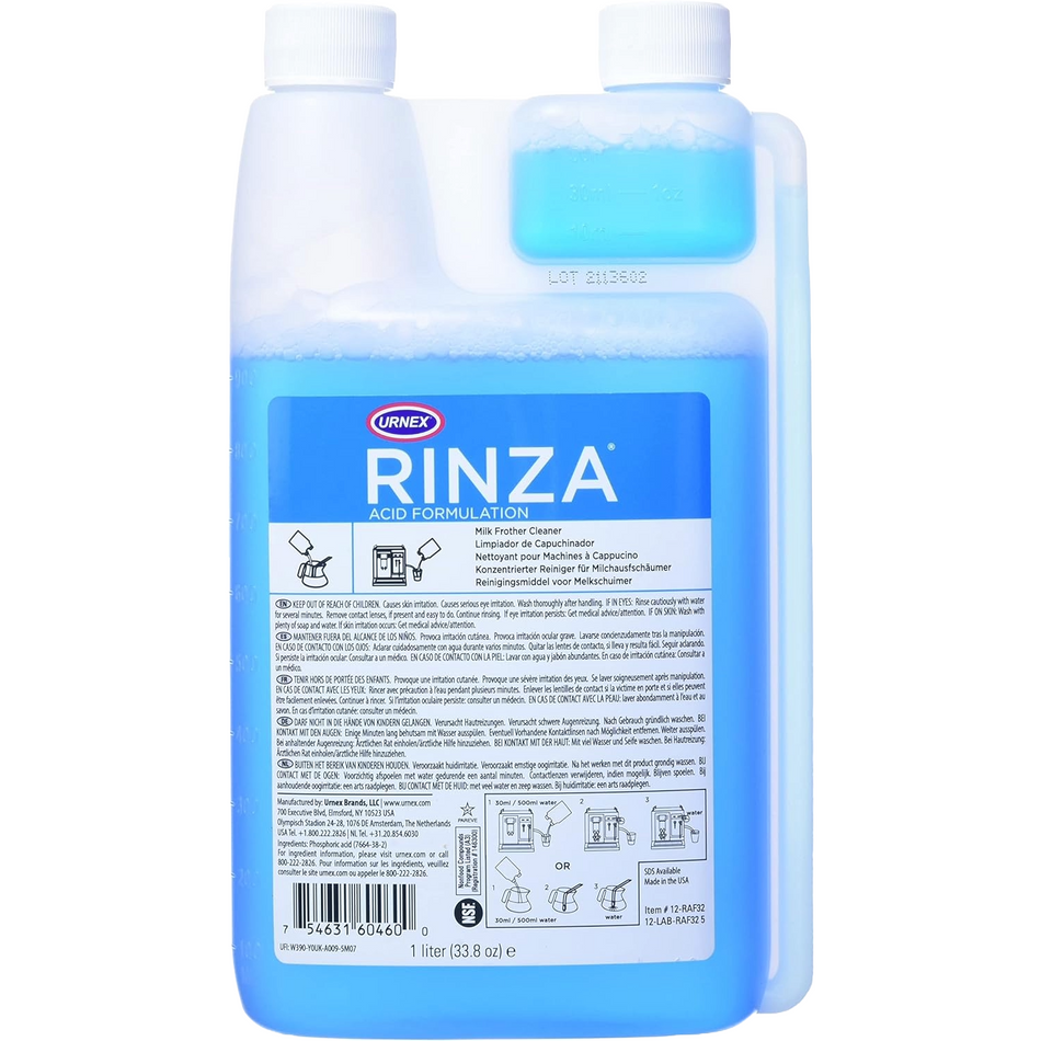 Detergente per schiumatore di latte Urnex Rinza® Acid Formula 32oz.